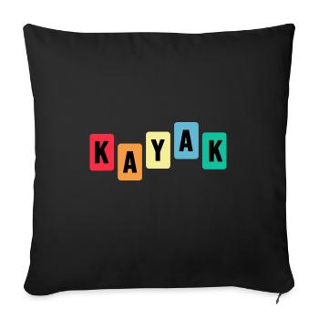 Kayak Kayak d’eau vive Pédalo - Housse de coussin décorative 45 x 45 cm - noir - Devant