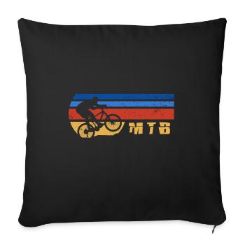 MTB downhill Fahrrad Fahrradkette Mountainbike - Sofakissenbezug 45 x 45 cm - Schwarz - Vorne