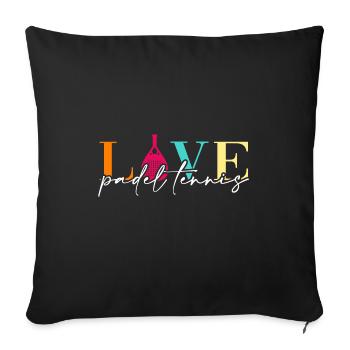 Padel Tennis Padel-Love Padel-Club - Sofa pillowcase 17,3'' x 17,3'' (45 x 45 cm) - black - Front