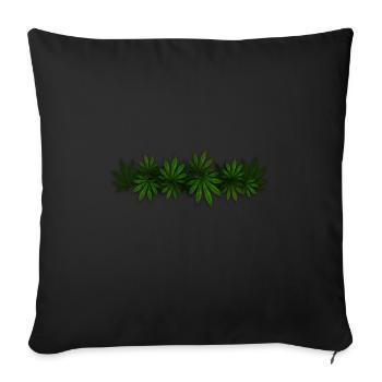 Cannabis rasta « couleur haute nature légale » - Housse de coussin décorative 45 x 45 cm - noir - Devant