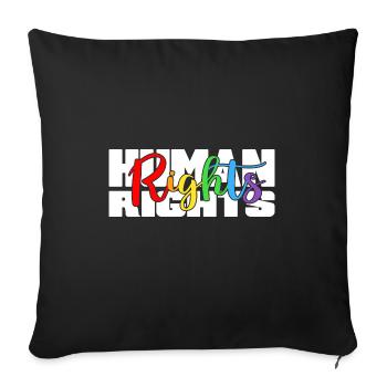 Human rights Rainbow for All - Sofa pillowcase 17,3'' x 17,3'' (45 x 45 cm) - black - Front