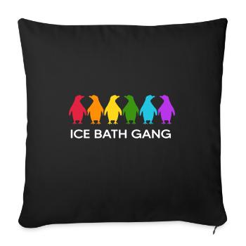 Eisbader Winterschwimmer Pinguin Eisloch Eisbad - Sofakissenbezug 45 x 45 cm - Schwarz - Vorne