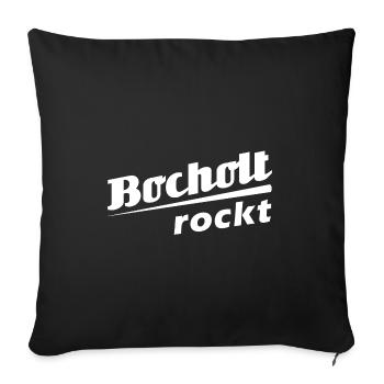Bocholt rockt - Textdesign mit Stadtnamen - Sofakissenbezug 45 x 45 cm - Schwarz - Vorne