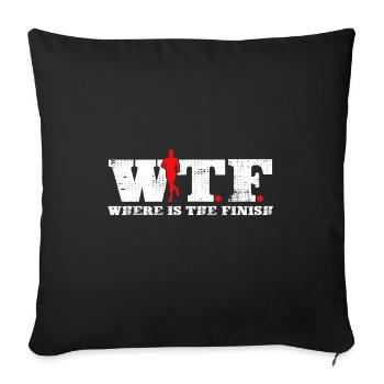 Marathon runner running running shoes finish run - Sofa pillowcase 17,3'' x 17,3'' (45 x 45 cm) - black - Front