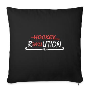 feldhockey hockey hockey-révolution - Housse de coussin décorative 45 x 45 cm - noir - Devant