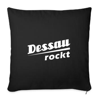 Dessau rockt - Textdesign mit Stadtnamen - Sofakissenbezug 45 x 45 cm - Schwarz - Vorne