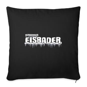 Eisbader cooler Winterschwimmer im Frost - Sofakissenbezug 45 x 45 cm - Schwarz - Vorne
