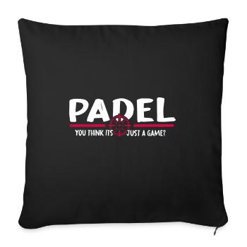 Padel Padel Tennis Pagaie « Padel Game » - Housse de coussin décorative 45 x 45 cm - noir - Devant