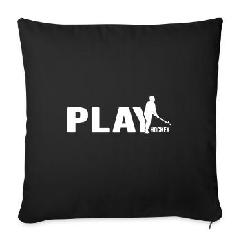 Feldhockey Hockeyspieler Hockeyteam Hockeyspiel - Sofakissenbezug 45 x 45 cm - Schwarz - Vorne