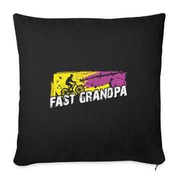 Grand-père rapide sur le vélo - Housse de coussin décorative 45 x 45 cm - noir - Devant