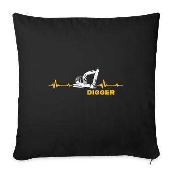 Conducteur de pelle godet de pelle « Digger » - Housse de coussin décorative 45 x 45 cm - noir - Devant