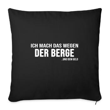 Bergleben Hüttenwirt Bergführer "alles für Berge" - Sofakissenbezug 45 x 45 cm - Schwarz - Vorne