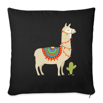 Drama Lama 1 - Sofa pillowcase 17,3'' x 17,3'' (45 x 45 cm) - black - Front