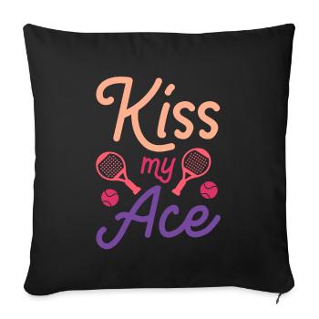 Funny Padel Player Design Padel Tennis Girl - Sofa pillowcase 17,3'' x 17,3'' (45 x 45 cm) - black - Front