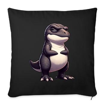 Naughty T-Rex Dino Cartoon Funny Ironic - Sofa pillowcase 17,3'' x 17,3'' (45 x 45 cm) - black - Front