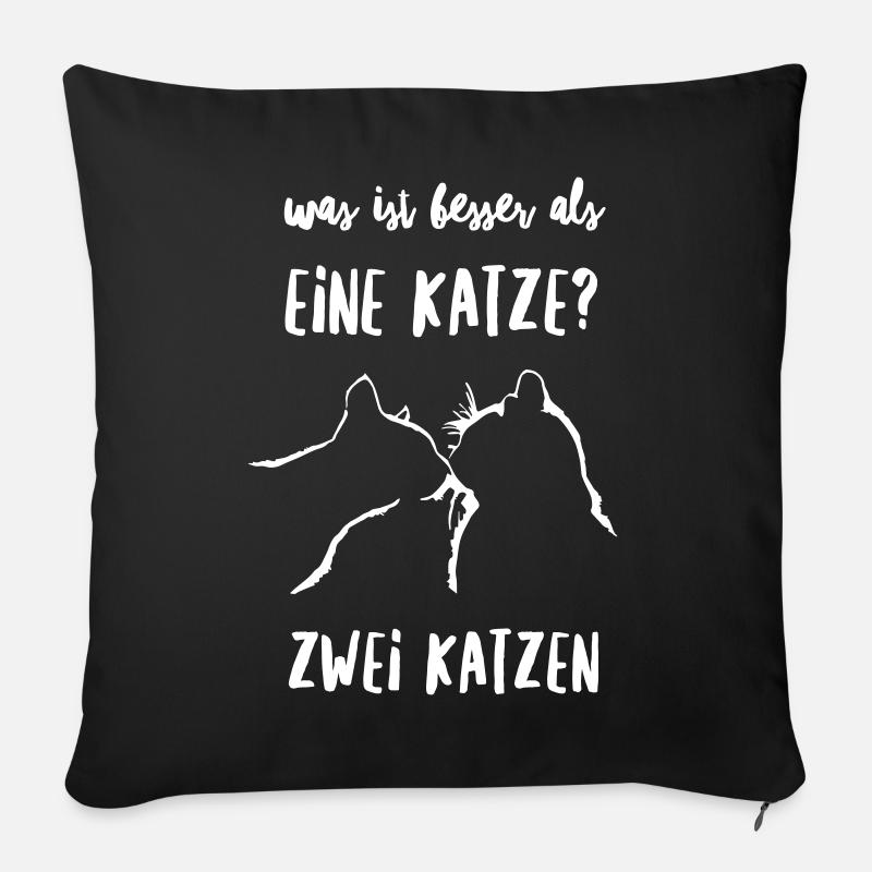 Zwei Katzen Kuss - Sofakissenbezug 45 x 45 cm - Schwarz