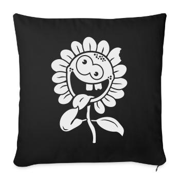crazy flower negative 1c - Sofakissenbezug 45 x 45 cm - Schwarz - Vorne