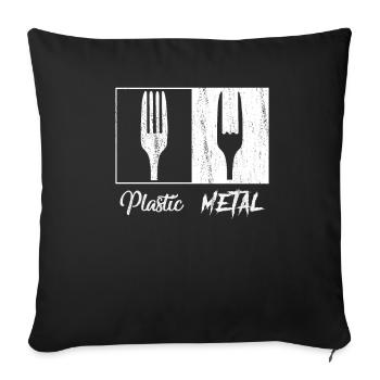 Cadeau drôle de rock de rocker fork heavy metal - Housse de coussin décorative 45 x 45 cm - noir - Devant