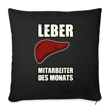 Employé du foie du mois Drôle de cadeau - Housse de coussin décorative 45 x 45 cm - noir - Devant