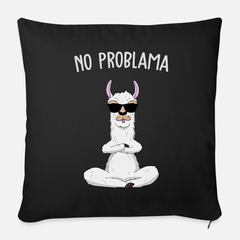 No Problama Cooles freches Lama Llama Geschenk - Sofakissenbezug 45 x 45 cm - Schwarz