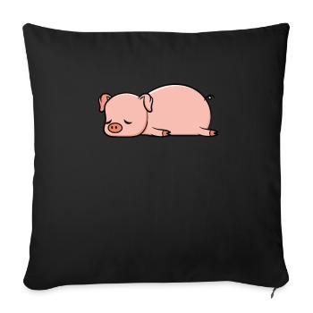 Non aujourd'hui cadeau de bacon de porc paresseux de porc - Housse de coussin décorative 45 x 45 cm - noir - Devant