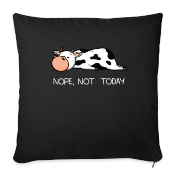 Funny Lazy Cow Calf Nope farmer milk gift - Sofa pillowcase 17,3'' x 17,3'' (45 x 45 cm) - black - Front