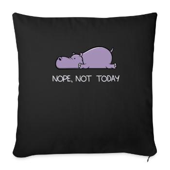 Funny lazy Hippo Nile Horse Nope gift - Sofa pillowcase 17,3'' x 17,3'' (45 x 45 cm) - black - Front