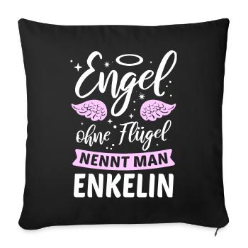Les anges sans ailes s'appellent petites-filles - Housse de coussin décorative 45 x 45 cm - noir - Devant