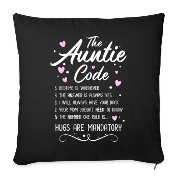 Le code de la tante ... les câlins sont obligatoires - Housse de coussin décorative 45 x 45 cm - noir - Devant