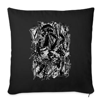 Death abstraction - Sofa pillowcase 17,3'' x 17,3'' (45 x 45 cm) - black - Front
