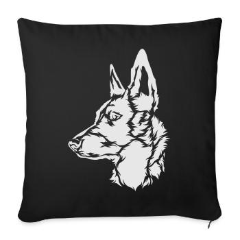 Malinois , Berger Belge Holland Herder - Housse de coussin décorative 45 x 45 cm - noir - Devant