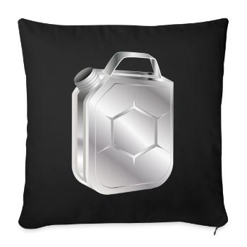 Petrol canister in stylish retro chrome look - Sofa pillowcase 17,3'' x 17,3'' (45 x 45 cm) - black - Front