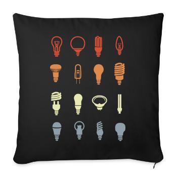 Light bulb sockets - Sofa pillowcase 17,3'' x 17,3'' (45 x 45 cm) - black - Front