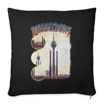 Dusseldorf Germany City Skyline Home Love - Sofa pillowcase 17,3'' x 17,3'' (45 x 45 cm) - black - Front