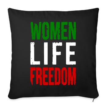 Women life freedom - Housse de coussin décorative 45 x 45 cm - noir - Devant