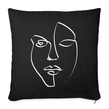 Face - Sofa pillowcase 17,3'' x 17,3'' (45 x 45 cm) - black - Front