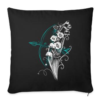 Maiglöckchen Pfeil Bogen - Sofakissenbezug 45 x 45 cm - Schwarz - Vorne