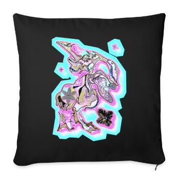 Points fog - Sofa pillowcase 17,3'' x 17,3'' (45 x 45 cm) - black - Front