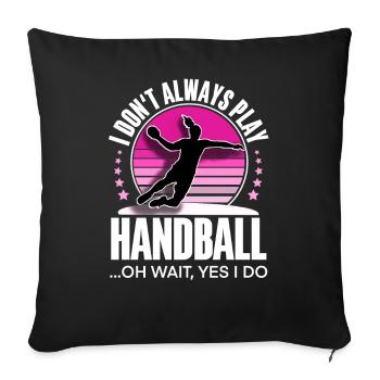 Handballeur handballeur - Housse de coussin décorative 45 x 45 cm - noir - Devant