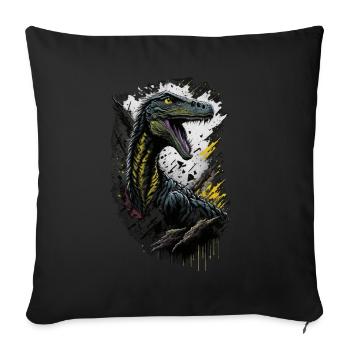 Velociraptor - Sofa pillowcase 17,3'' x 17,3'' (45 x 45 cm) - black - Front