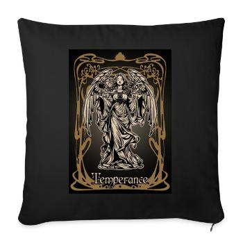 Carte tarot Temperance - Housse de coussin décorative 45 x 45 cm - noir - Devant