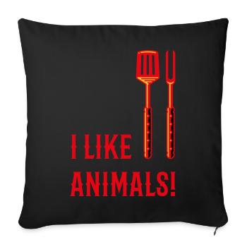I Like Animals! (Grill Cutlery / 3C) - Sofa pillowcase 17,3'' x 17,3'' (45 x 45 cm) - black - Front