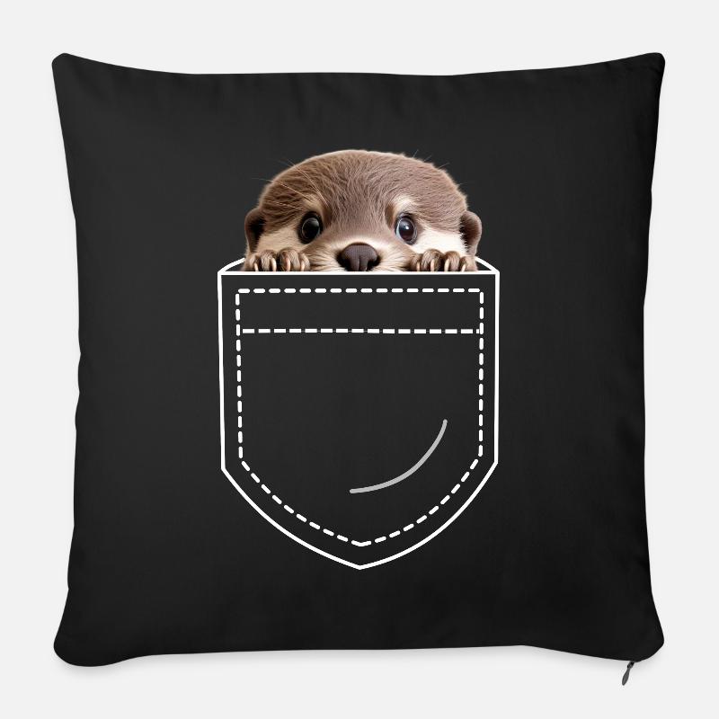 Otter - Sofakissenbezug 45 x 45 cm - Schwarz