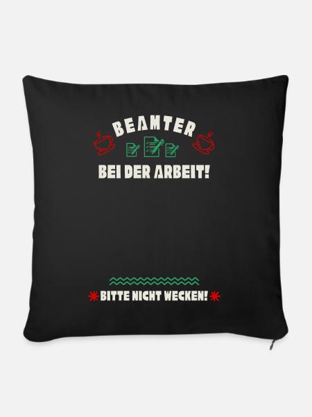 Schlafender Beamter - Sofakissenbezug 45 x 45 cm - Schwarz
