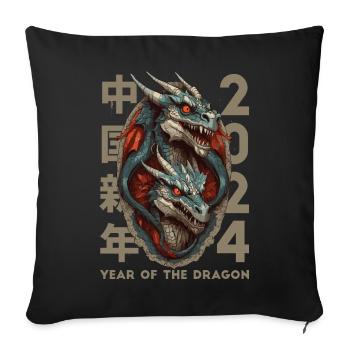 Chinese Dragon - Sofa pillowcase 17,3'' x 17,3'' (45 x 45 cm) - black - Front