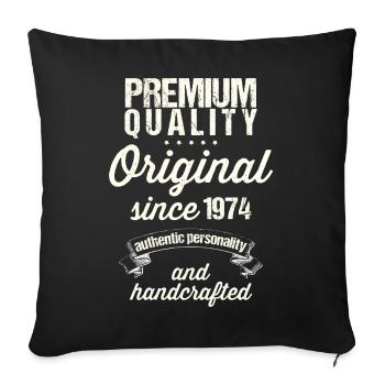 Année 1974 - Housse de coussin décorative 45 x 45 cm - noir - Devant