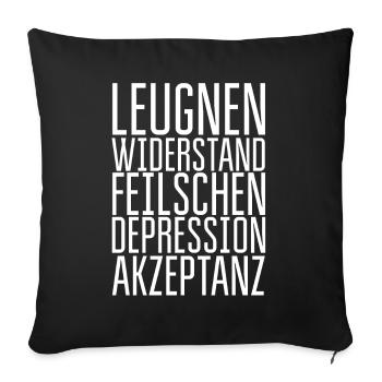 Cinq étapes du deuil - Housse de coussin décorative 45 x 45 cm - noir - Devant