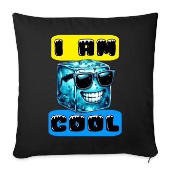 Ice - Sofa pillowcase 17,3'' x 17,3'' (45 x 45 cm) - black - Front