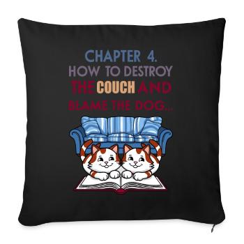 Clever cats - Sofa pillowcase 17,3'' x 17,3'' (45 x 45 cm) - black - Front