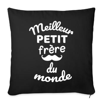 Brother Little World in playful style - Sofa pillowcase 17,3'' x 17,3'' (45 x 45 cm) - black - Front